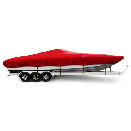 Eevelle Windstorm Boat Cover PERFORMANCE BOAT w/Outboard 37' 6in. L 120in. W Red WSPERF37120B-RED